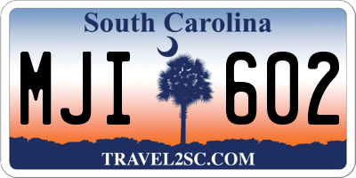 SC license plate MJI602
