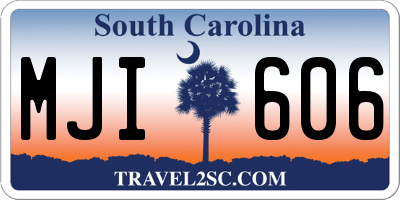 SC license plate MJI606