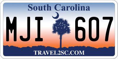 SC license plate MJI607