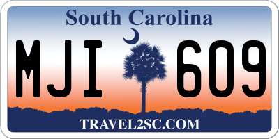 SC license plate MJI609