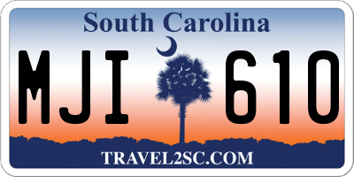 SC license plate MJI610