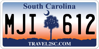 SC license plate MJI612