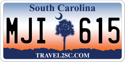 SC license plate MJI615