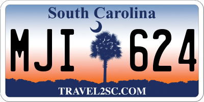 SC license plate MJI624