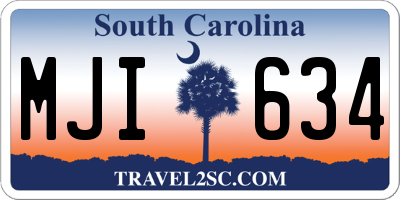 SC license plate MJI634