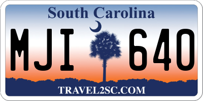 SC license plate MJI640