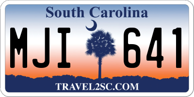 SC license plate MJI641
