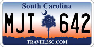 SC license plate MJI642