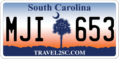SC license plate MJI653