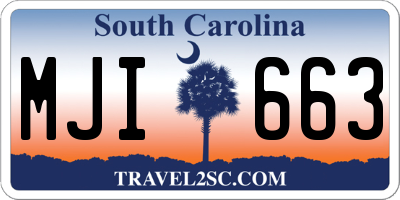 SC license plate MJI663