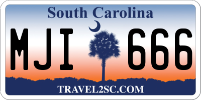 SC license plate MJI666