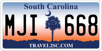 SC license plate MJI668