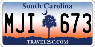SC license plate MJI673