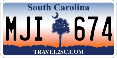 SC license plate MJI674