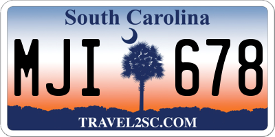 SC license plate MJI678