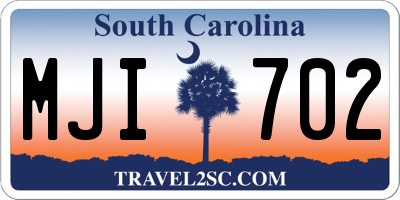 SC license plate MJI702