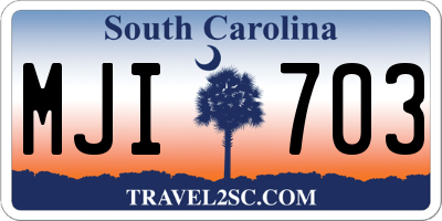 SC license plate MJI703