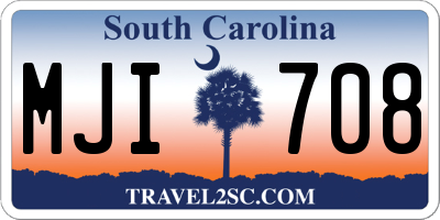 SC license plate MJI708