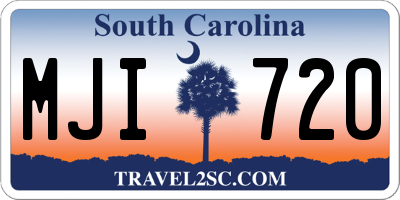 SC license plate MJI720