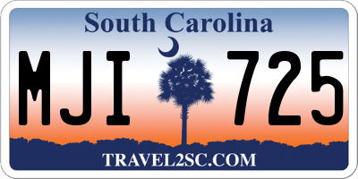 SC license plate MJI725