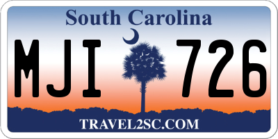 SC license plate MJI726