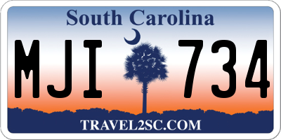 SC license plate MJI734
