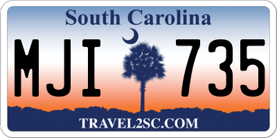 SC license plate MJI735