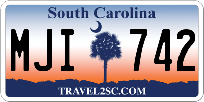 SC license plate MJI742