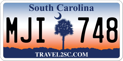 SC license plate MJI748