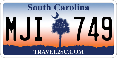 SC license plate MJI749