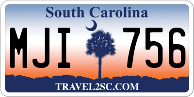 SC license plate MJI756