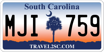SC license plate MJI759