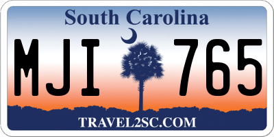 SC license plate MJI765