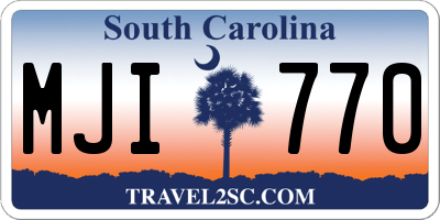 SC license plate MJI770