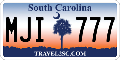 SC license plate MJI777