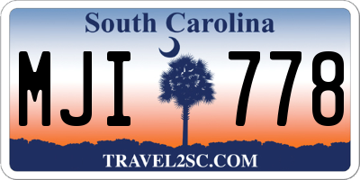 SC license plate MJI778