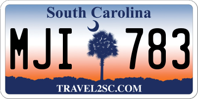 SC license plate MJI783