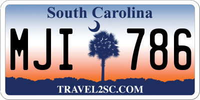 SC license plate MJI786