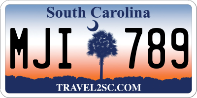 SC license plate MJI789