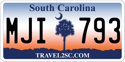 SC license plate MJI793