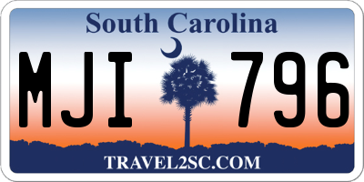 SC license plate MJI796