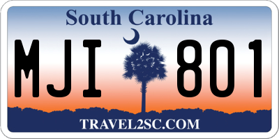 SC license plate MJI801