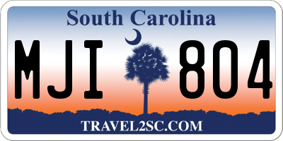 SC license plate MJI804