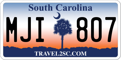 SC license plate MJI807
