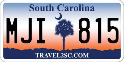 SC license plate MJI815