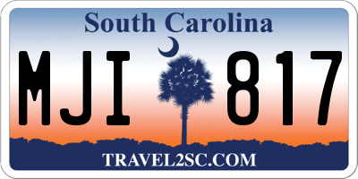 SC license plate MJI817