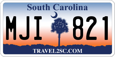 SC license plate MJI821
