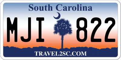 SC license plate MJI822