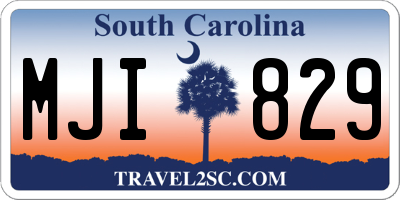 SC license plate MJI829