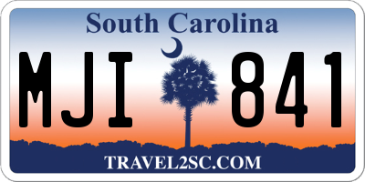 SC license plate MJI841